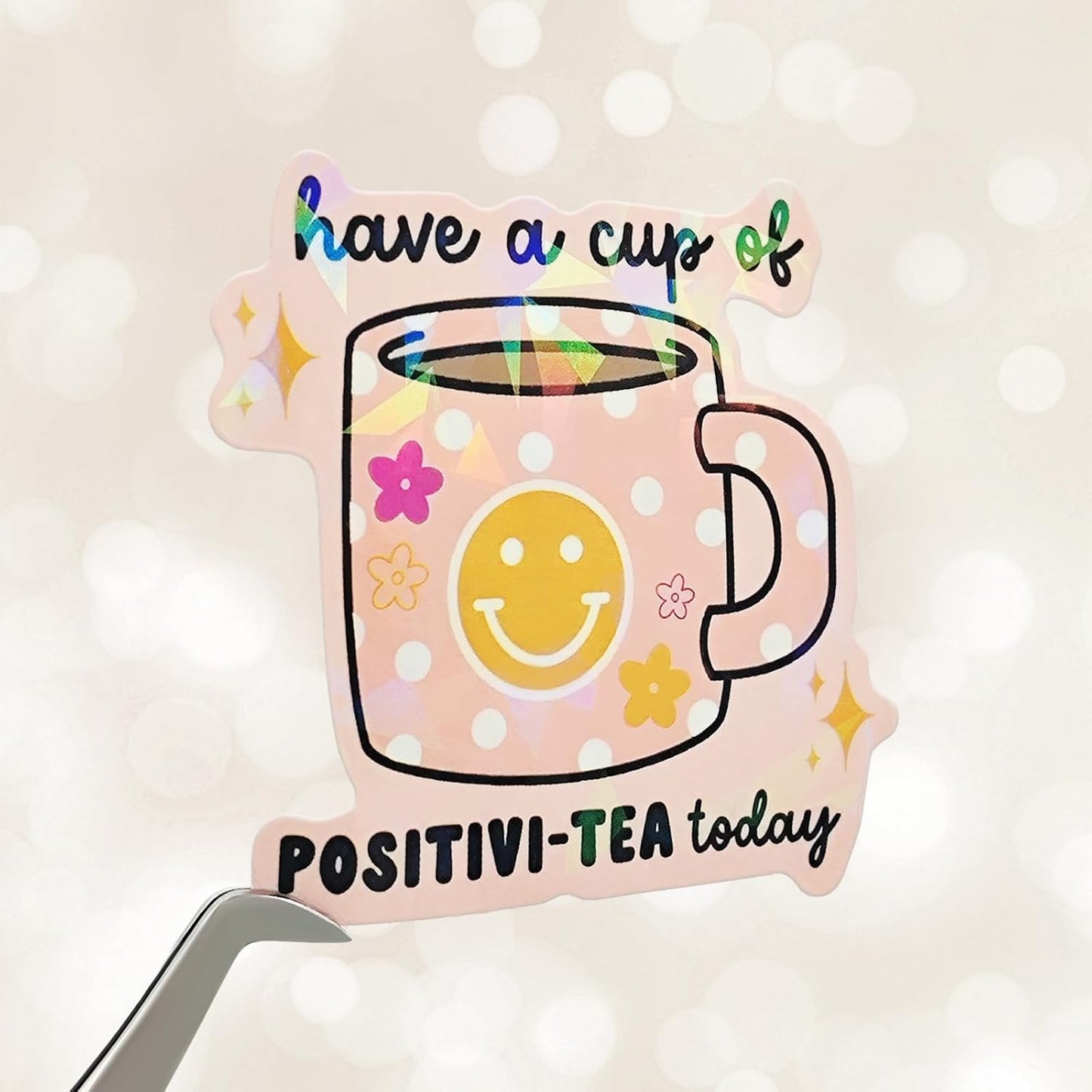 100 Pcs Holographic Positive Affirmation Stickers for Adult Women, Waterproof Vinyl Motivational Inspirational Quote Stickers for Water Bottle Journal Vision Board Computer Laptop Phone