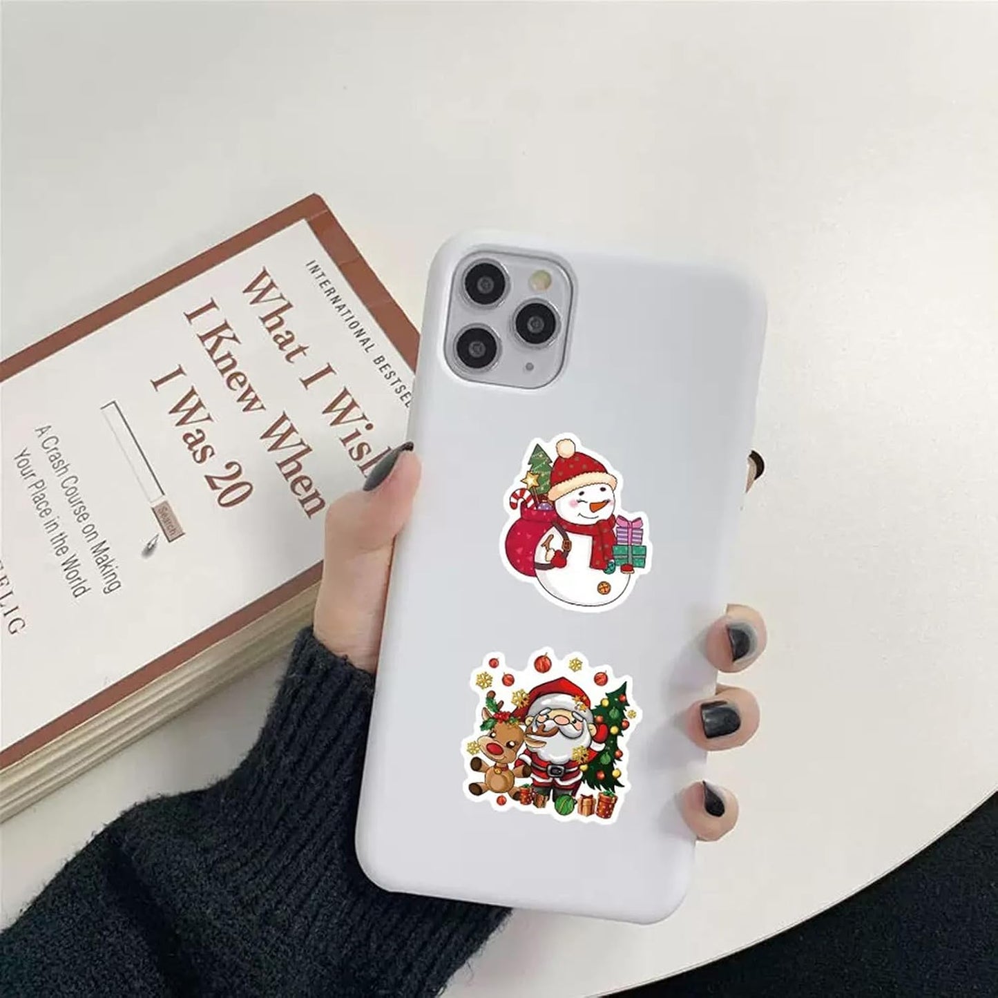 100PCS Christmas Theme Stickers, Xmas Holiday Party Favorite Stocking Stuffers, Vinyl Waterproof Holiday Sticker