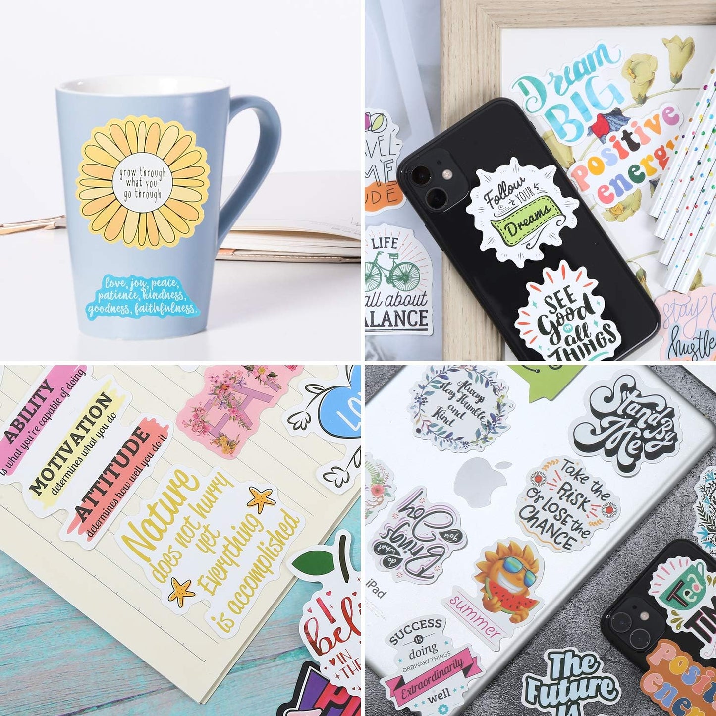 200pcs Motivational Quote Stickers for Women Adults Students Teens