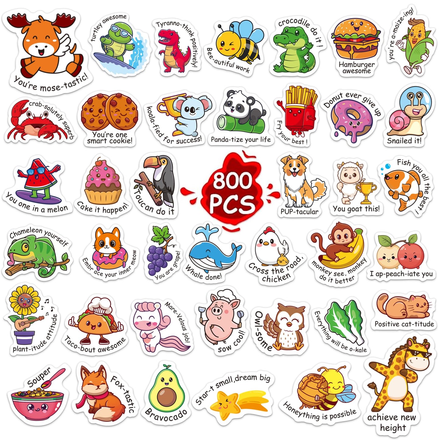 Wakawaga 800pcsTeacher Classroom Motivational Stickers for Kids Students