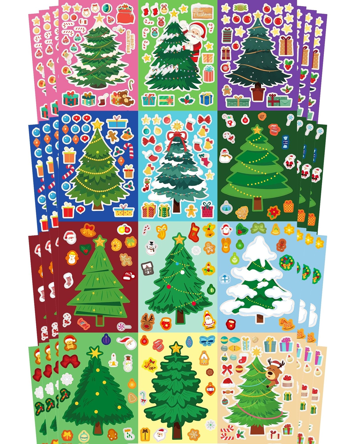 Aowplc Christmas Stickers 64 Sheets Make Your Own Christmas Characters Stickers for Kids Holiday Party Favors Crafts Activities Supplies