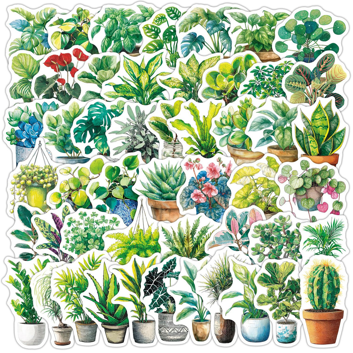 50Pcs Plant Stickers Pack, Waterproof Vinyl Funny Plant Quote Stickers for Garden Lovers Teens Adults, No‑Residue Decals for Journaling Scrapbooking Water Bottle Laptop Phone Case Luggage Decor