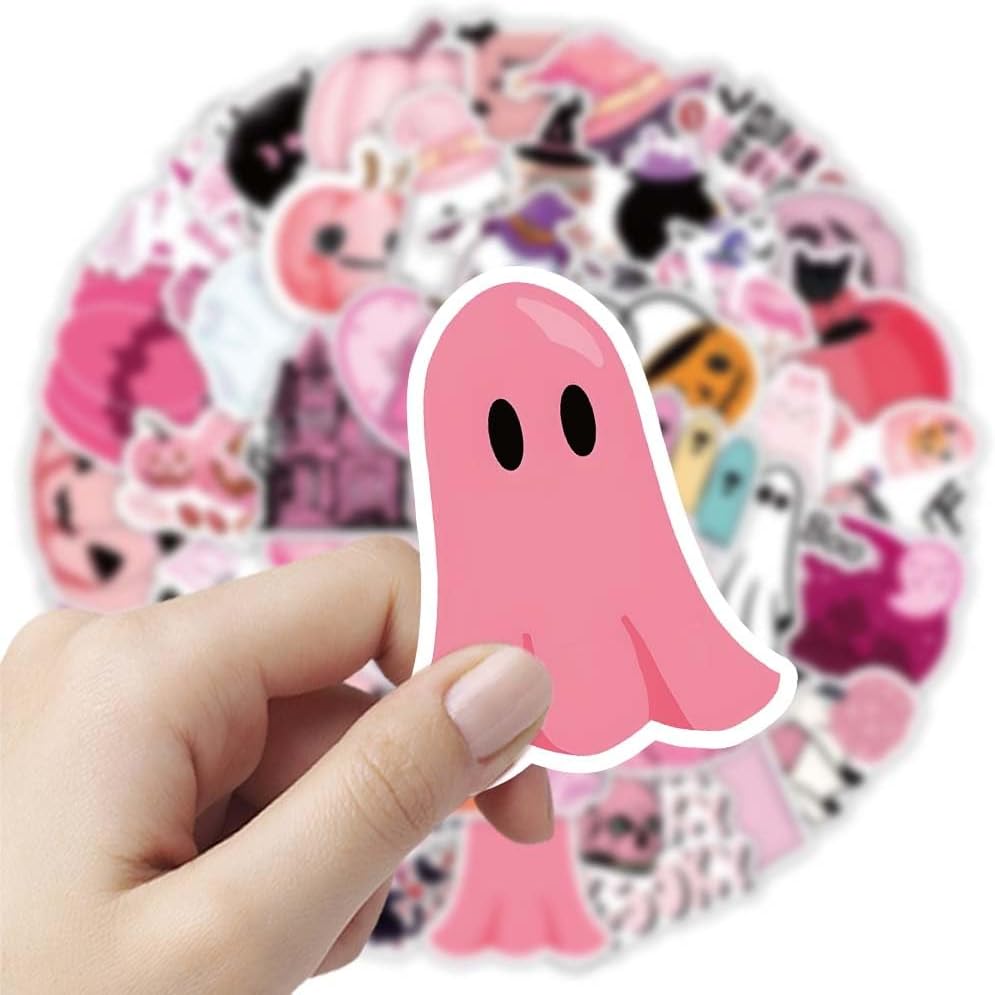 Pink Halloween Stickers Pinkoween Party Favors for Girls
