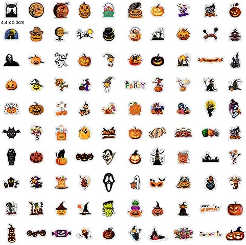 100PCS Non-Repeating Halloween Stickers, Vinyl Waterproof Holiday Stickers
