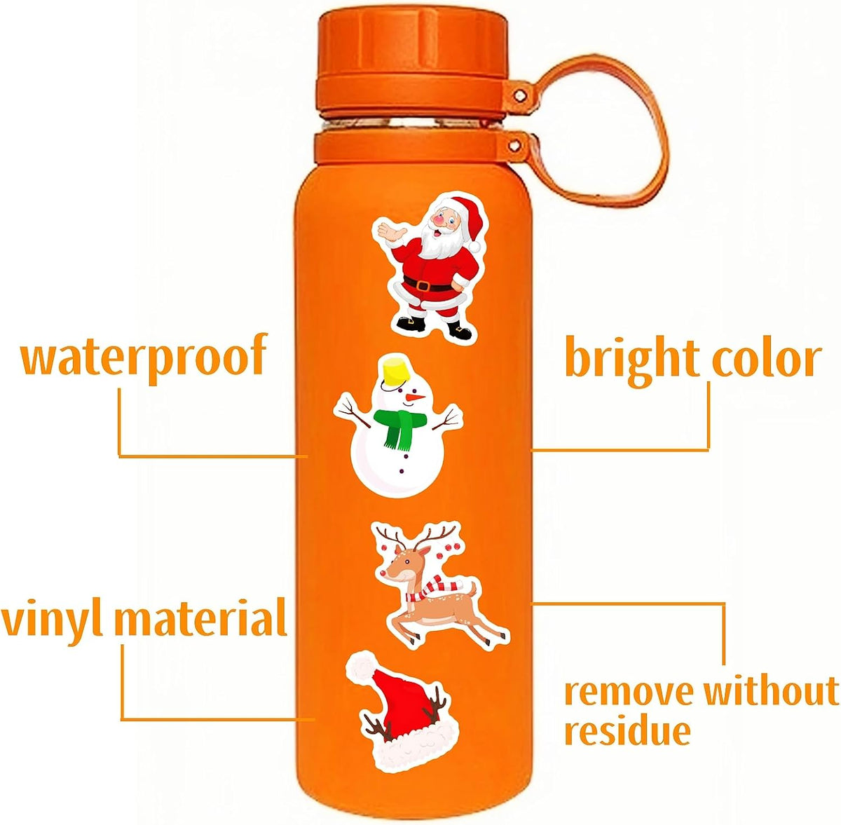 300pcs Christmas Stickers for Water Bottles Crafts Scrapbooking Party Favors, Cute Holiday Merry Christmas Stickers for Kids Teens Aduts