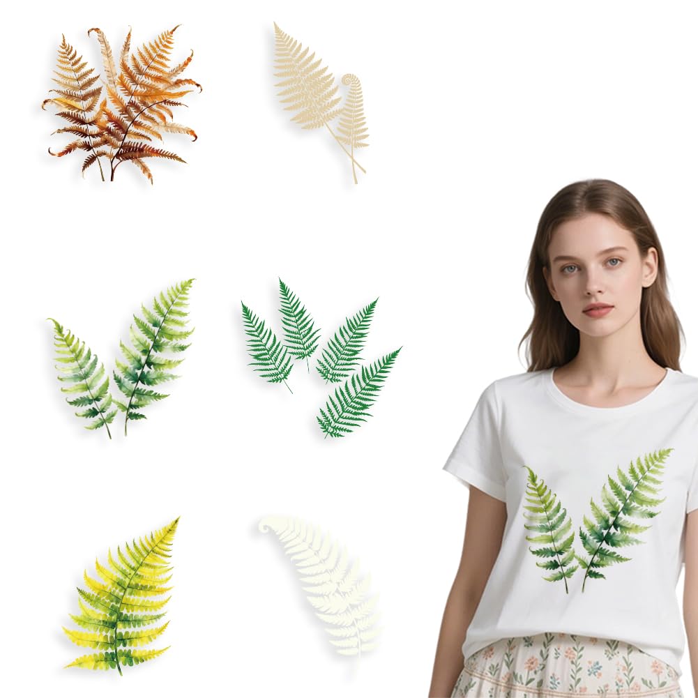 arricraft 6 Sheets Animals and Plants Theme Iron on Decals Patches, Forest Animals Plants and Flowers Patterns Transfer Stickers PET Washable Patches for DIY Clothes Decor, 9.45 inch(24cm) Long