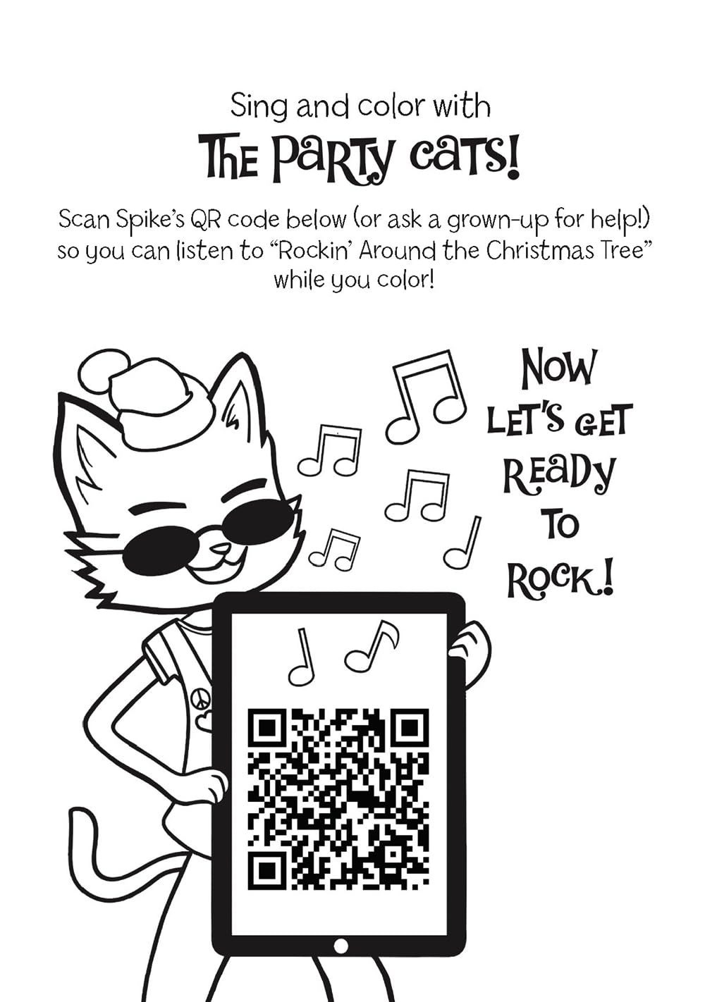 Rockin' Around the Christmas Tree: Color Your Own Stickers with the Party Cats: Christmas Stickers For Kids