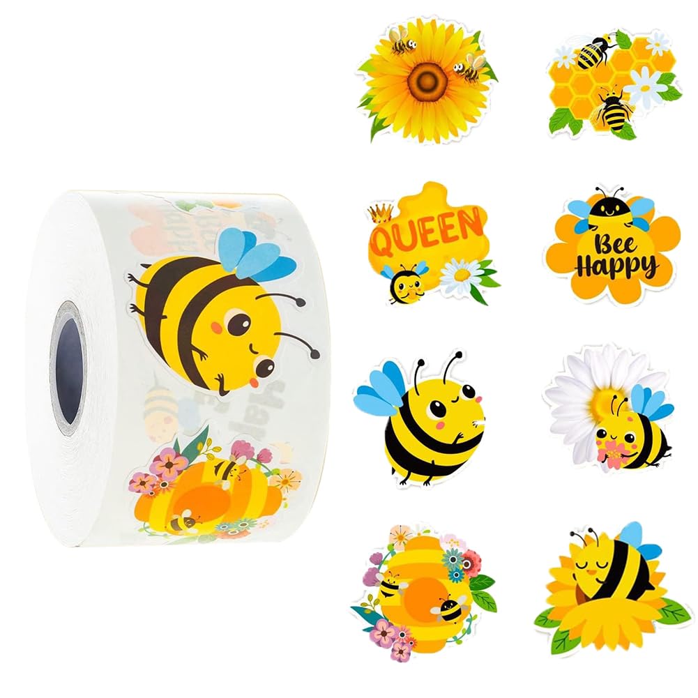 500Pcs Easter Stickers 1.2in Spring Happy Easter Bunny Stickers Roll 9 Designs Waterproof Self-Adhesive Rabbit Sticker for Holiday Party Envelopes Scrapbook Decorations Supplies