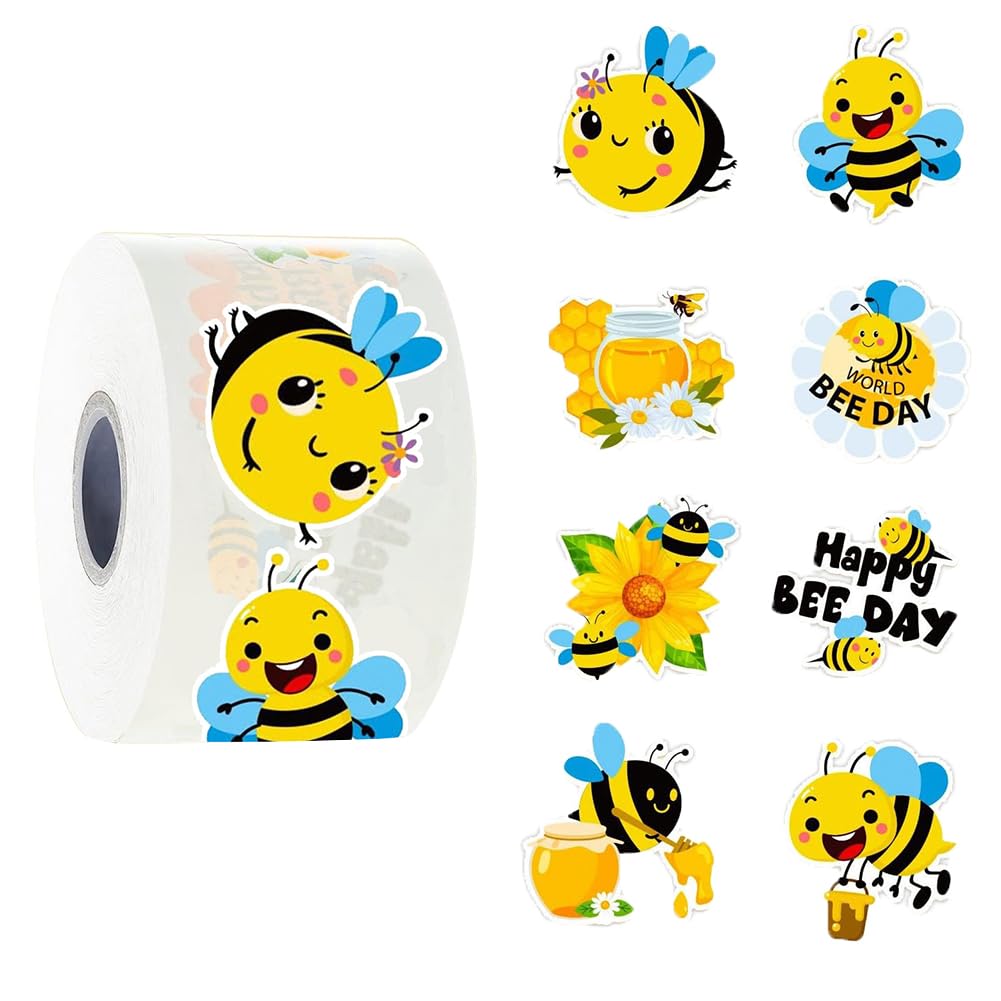 500Pcs Easter Stickers 1.2in Spring Happy Easter Bunny Stickers Roll 9 Designs Waterproof Self-Adhesive Rabbit Sticker for Holiday Party Envelopes Scrapbook Decorations Supplies