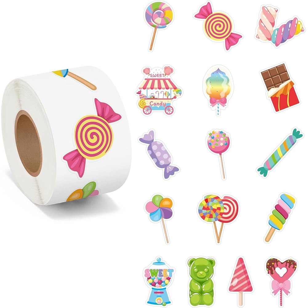 500Pcs Christmas Bauble Stickers Roll 1.2in Winter Xmas Bell Sticker