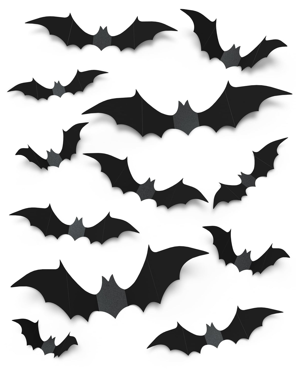 120 Pcs 3D Halloween Decorations Bats Decor,5 Sizes Bats Wall Decor Indoor