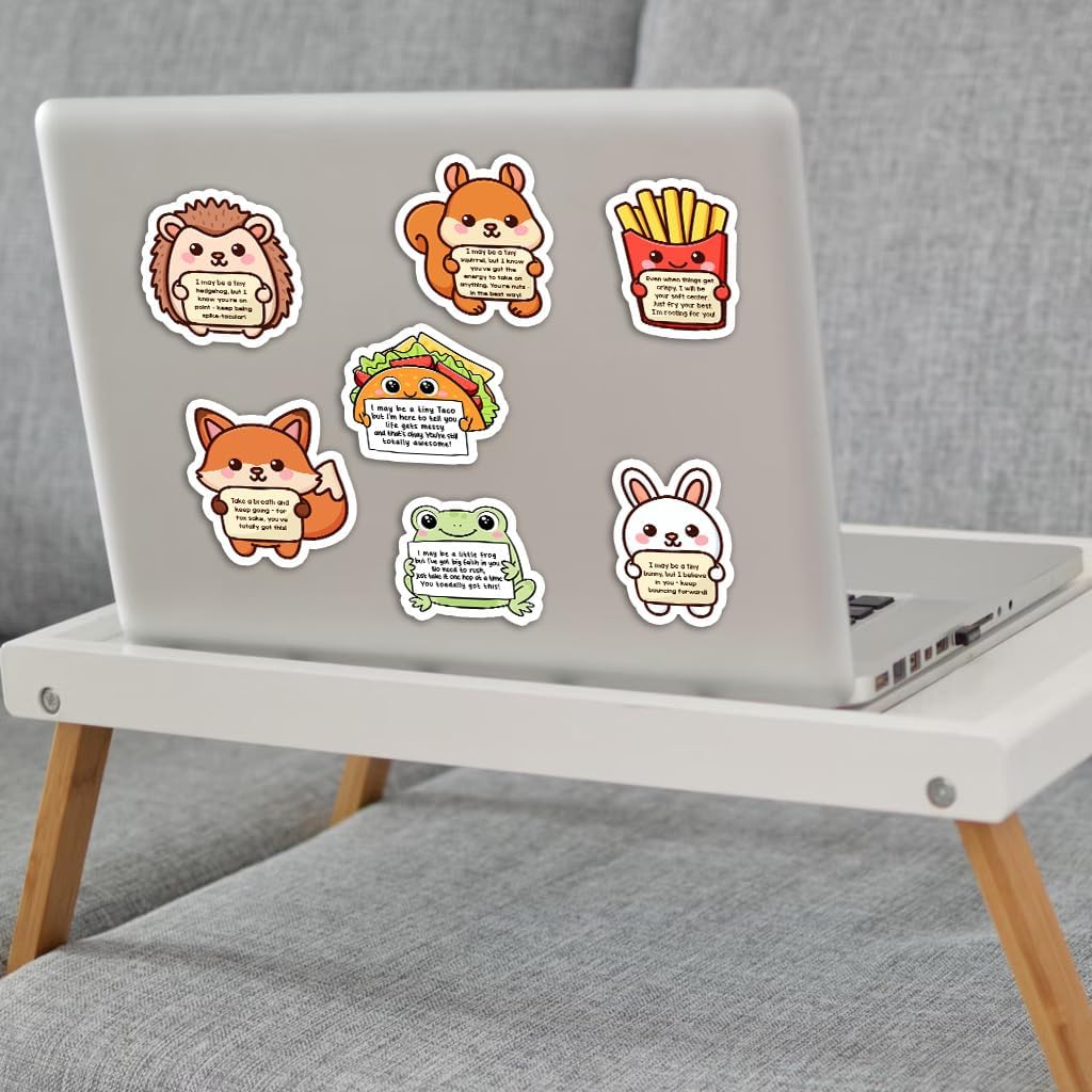 50PCS Emotional Support Animal Stickers by Puraesla– Affirmation Sticker Pack for Adults or Kids Cute Inspirational Buddies for Water Bottles, Laptops, Phones, Positive Quote Vinyl