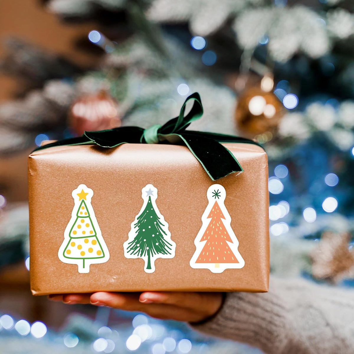 Fancy Land 500 Pcs Christmas Tree Stickers Boho Christmas Holiday Kids Adults Party Decorations