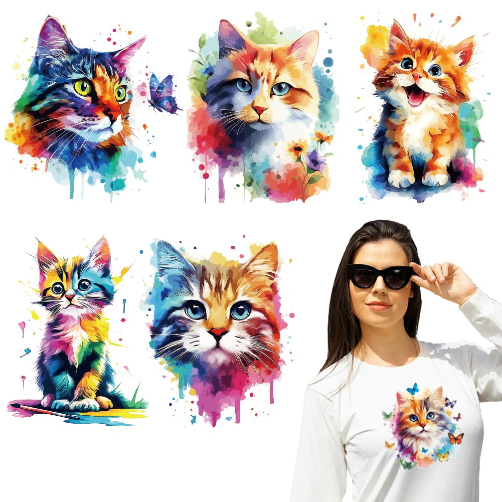 arricraft 6 Sheets Animals and Plants Theme Iron on Decals Patches, Forest Animals Plants and Flowers Patterns Transfer Stickers PET Washable Patches for DIY Clothes Decor, 9.45 inch(24cm) Long