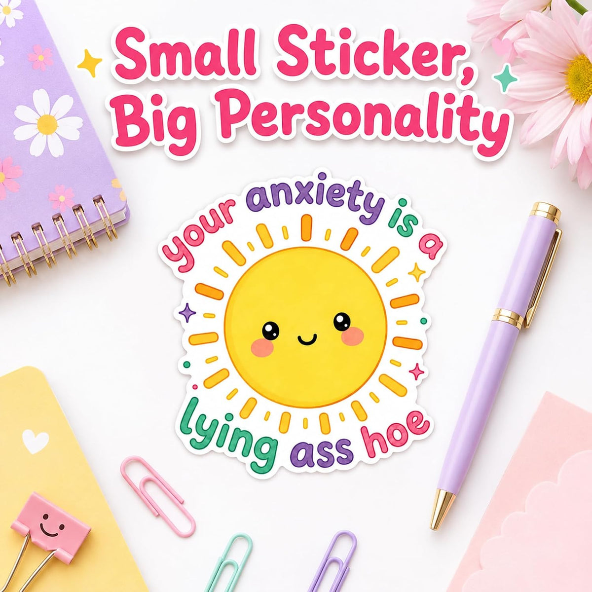 3pcs Funny Stickers for Adults, Funny Mental Health Stickers