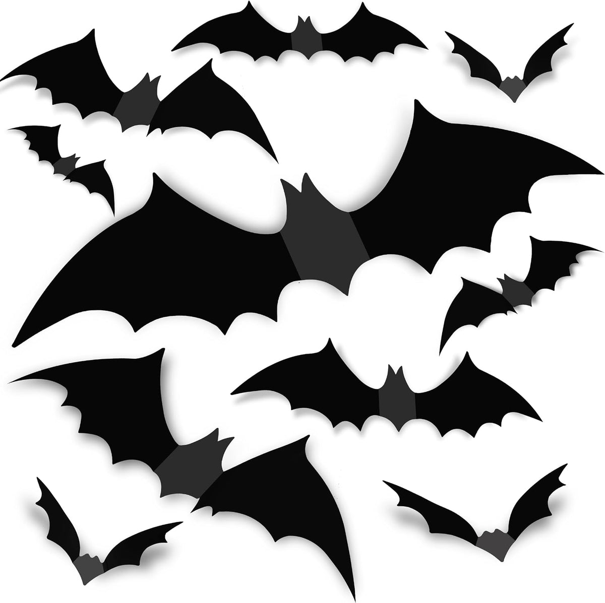 120Pcs 3D Bats Halloween Decorations Wall Decor Realistic PVC Bat Stickers