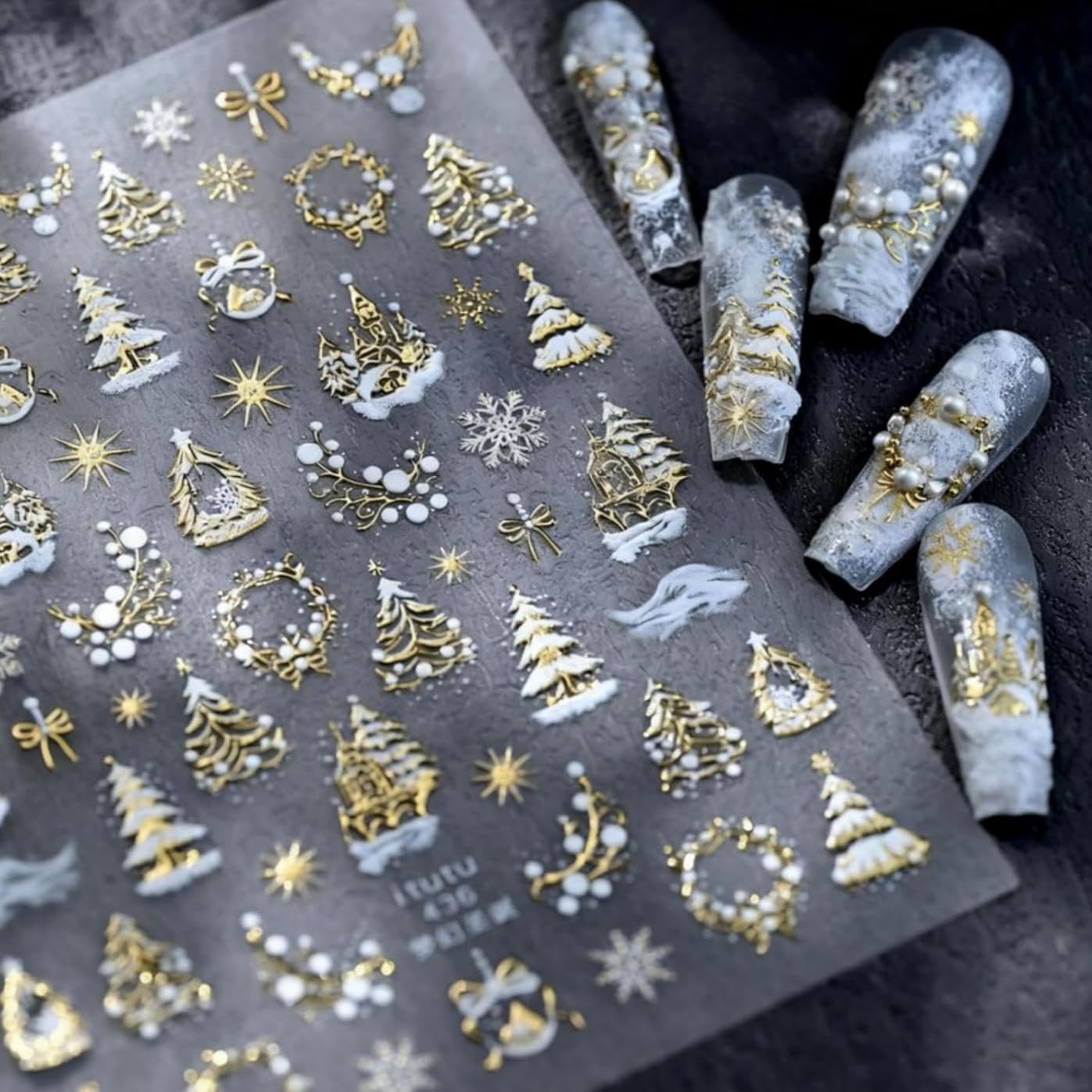 Maple Nail Stickers Leaf Mushroom Nail Decals 3D Self-Adhesive Boots Envelope Nails Designs 5D Embossed Animals Plants Insects Nails Supplies for Women Holiday DIY Manicure 1 Sheet