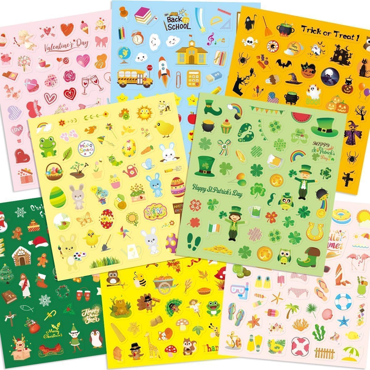 Fancy Land Holiday Stickers Assortment 800 Seasonal Stickers for Kids