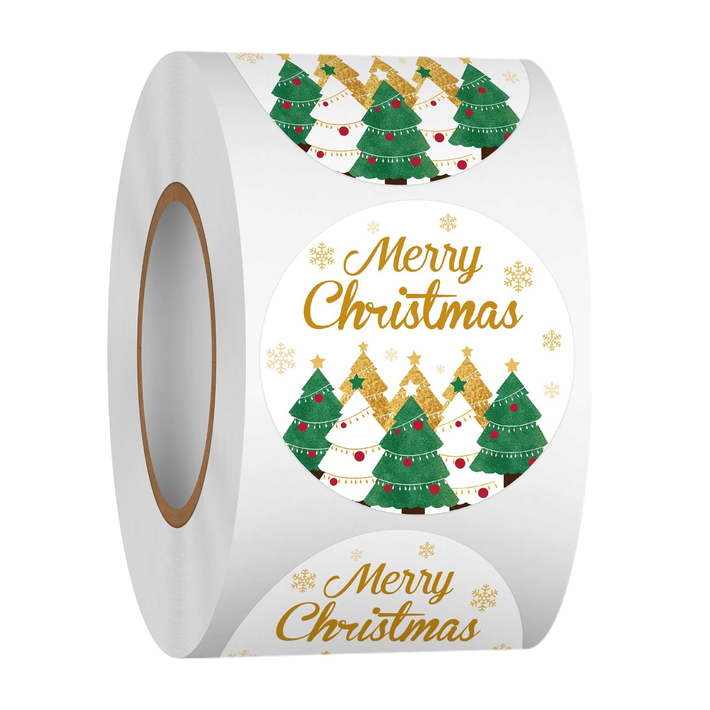 Heyfibro 500 Pcs 1.5 Inch Happy Holidays Stickers Christmas Sticker Roll for Envelopes,Gift Packing,Cards,Party Supplies (Snowflake)