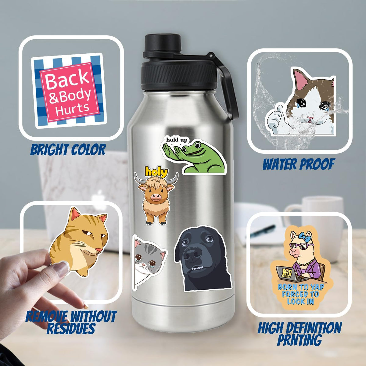 306pcs Funny Meme Vinyl Stickers Pack, Large Bulk Sticker for Laptop, Phone, Water Bottles, Computer Cars... Vine Sticker Decal DIY Décor for Bumper Accesory