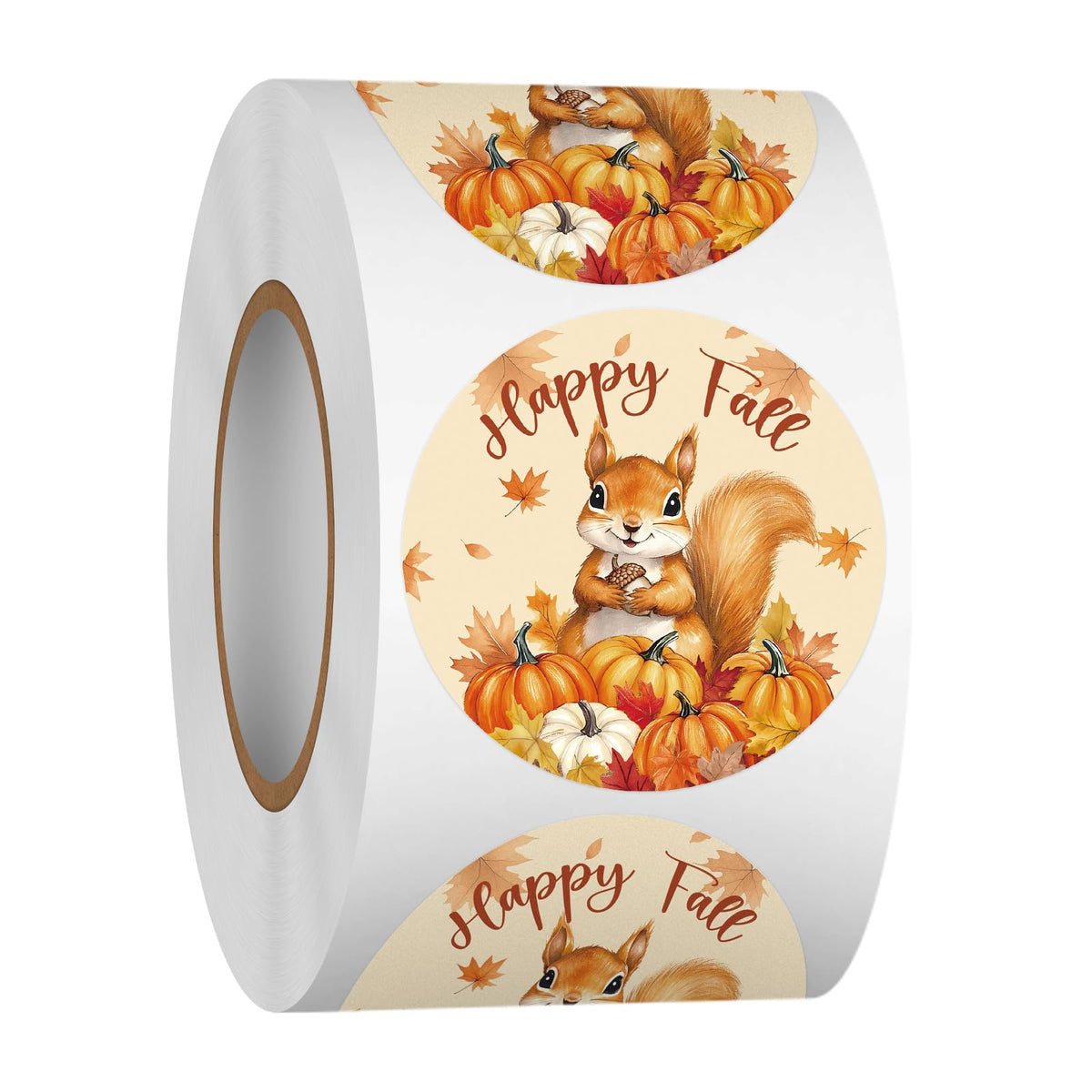 Louise Maelys 500 Pcs Happy Fall Stickers, 1.5Inch Autumn Squirrel Stickers
