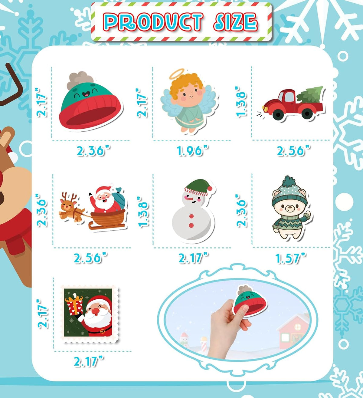 Stocking Stuffers for Kids, 100PCS Christmas Stickers, Xmas Games Crafts