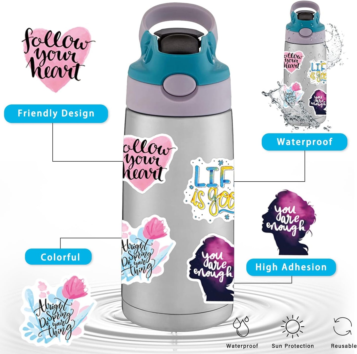100 Pcs Inspirational Stickers, Motivational Positive Affirmation Stickers