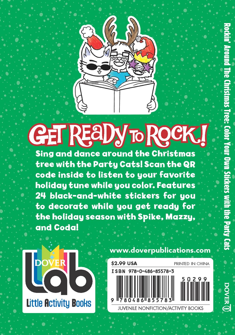 Rockin' Around the Christmas Tree: Color Your Own Stickers with the Party Cats: Christmas Stickers For Kids