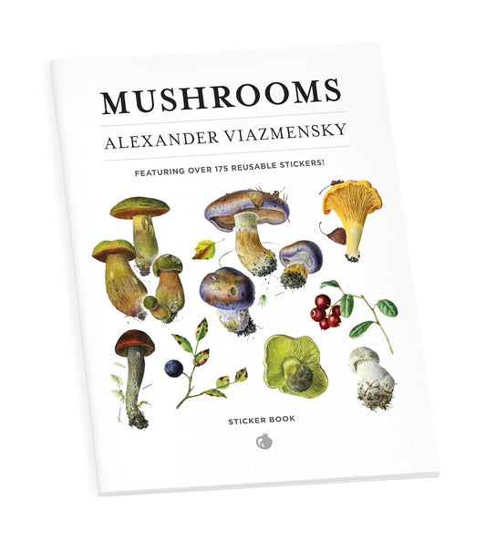 Mushroom Sticker Book for Adults & Teens, 175 Nature Stickers by Alexander Viazmensky, Fungi Art, Scrapbooking, Journaling & Crafts, 8 Pages, Softcover, 8.5” x 11”