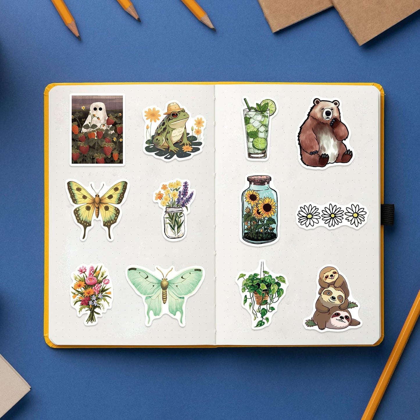 100Pcs Nature Stickers, Forest Woodland Jungle Aesthetic Stickers, Waterproof Vinyl Sticker for Laptops,Water Bottle,Party Favors,Scrapbooks