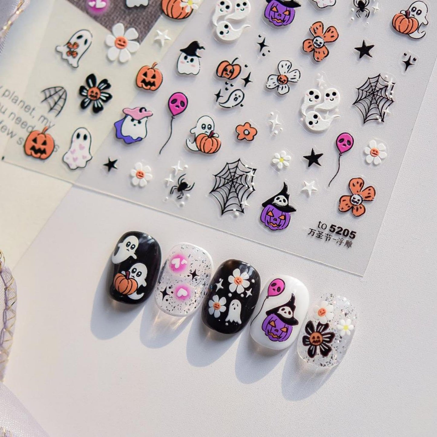 Maple Nail Stickers Leaf Mushroom Nail Decals 3D Self-Adhesive Boots Envelope Nails Designs 5D Embossed Animals Plants Insects Nails Supplies for Women Holiday DIY Manicure 1 Sheet