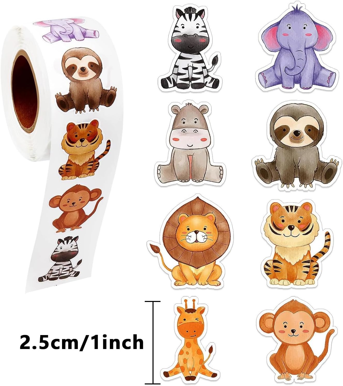 1000 PCS Forest Animal Stickers for Kids,1 Inch Reward Sticker in 16 Patterns,Teacher Supplies for Classroom,Incentive Stickers Bulk for Kid,2 Rolls Motivational Sticker for Kids (Forest Animal)