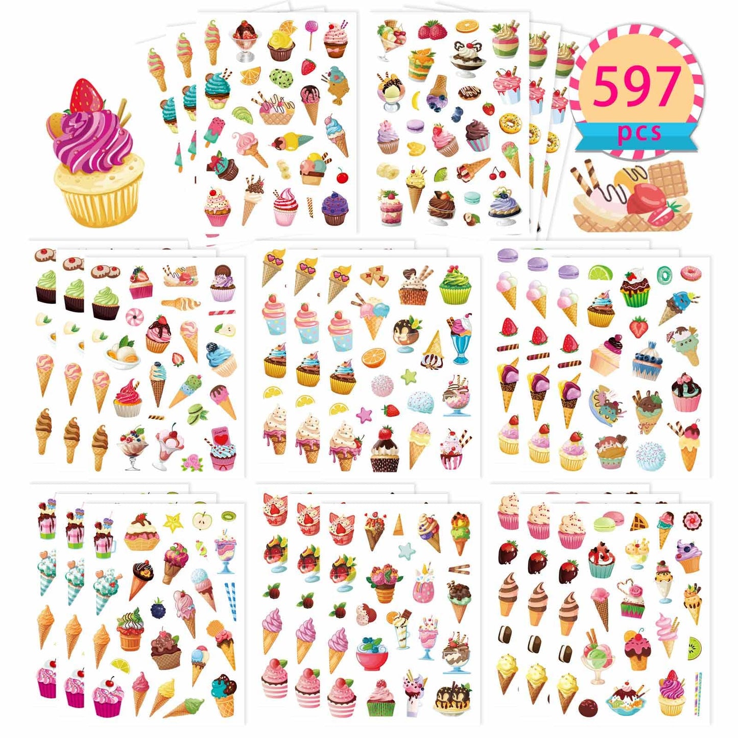 24 Sheets Summer Pool Beach Stickers Luau Hawaii Sun Stickers Beach Watermelon Beer Ice Cream Pineapple Sticker for Hawaii Tropical Party Decoration Sticker Summer Holiday Party Favors