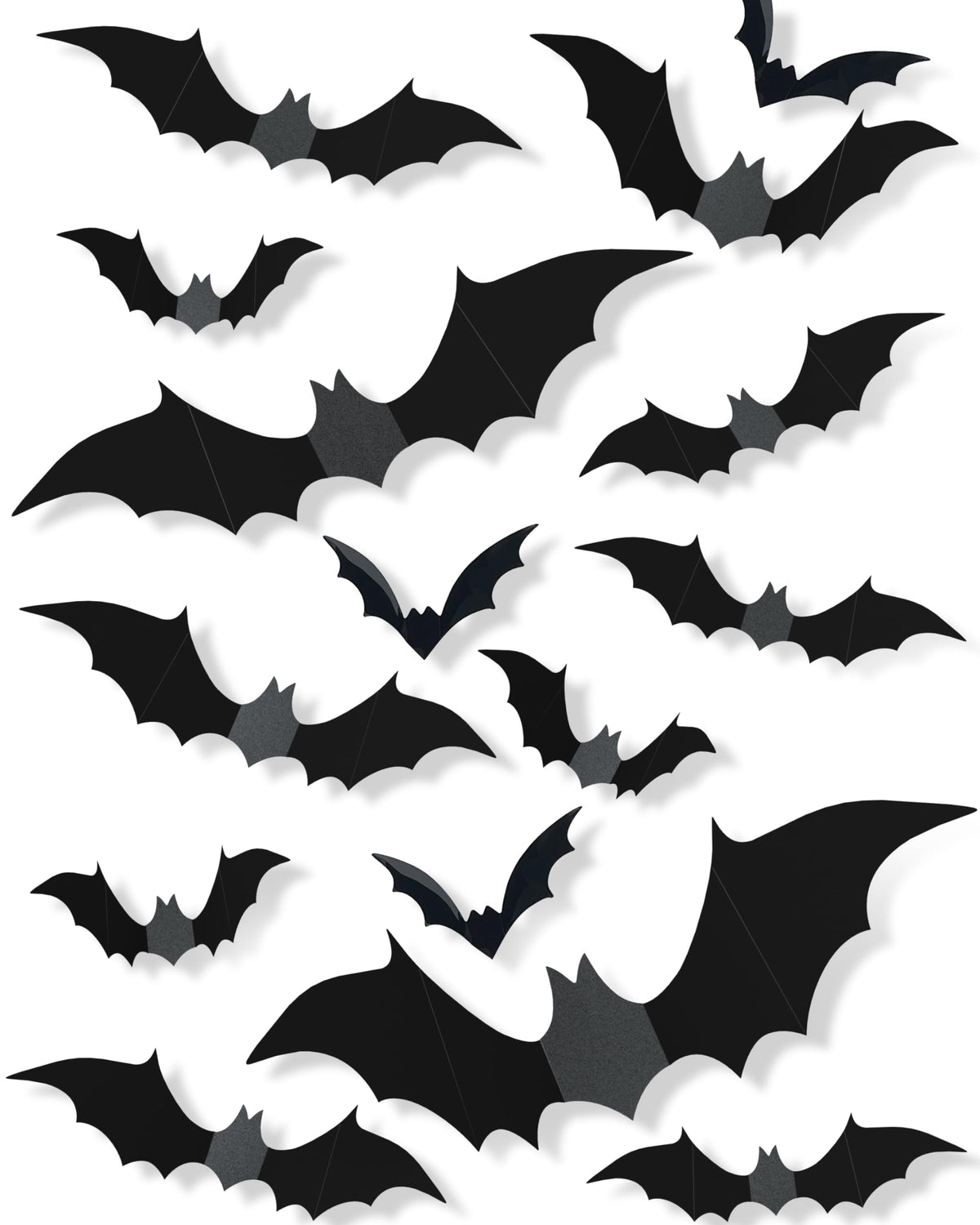 120 Pcs 3D Halloween Decorations Bats Decor,5 Sizes Bats Wall Decor Indoor