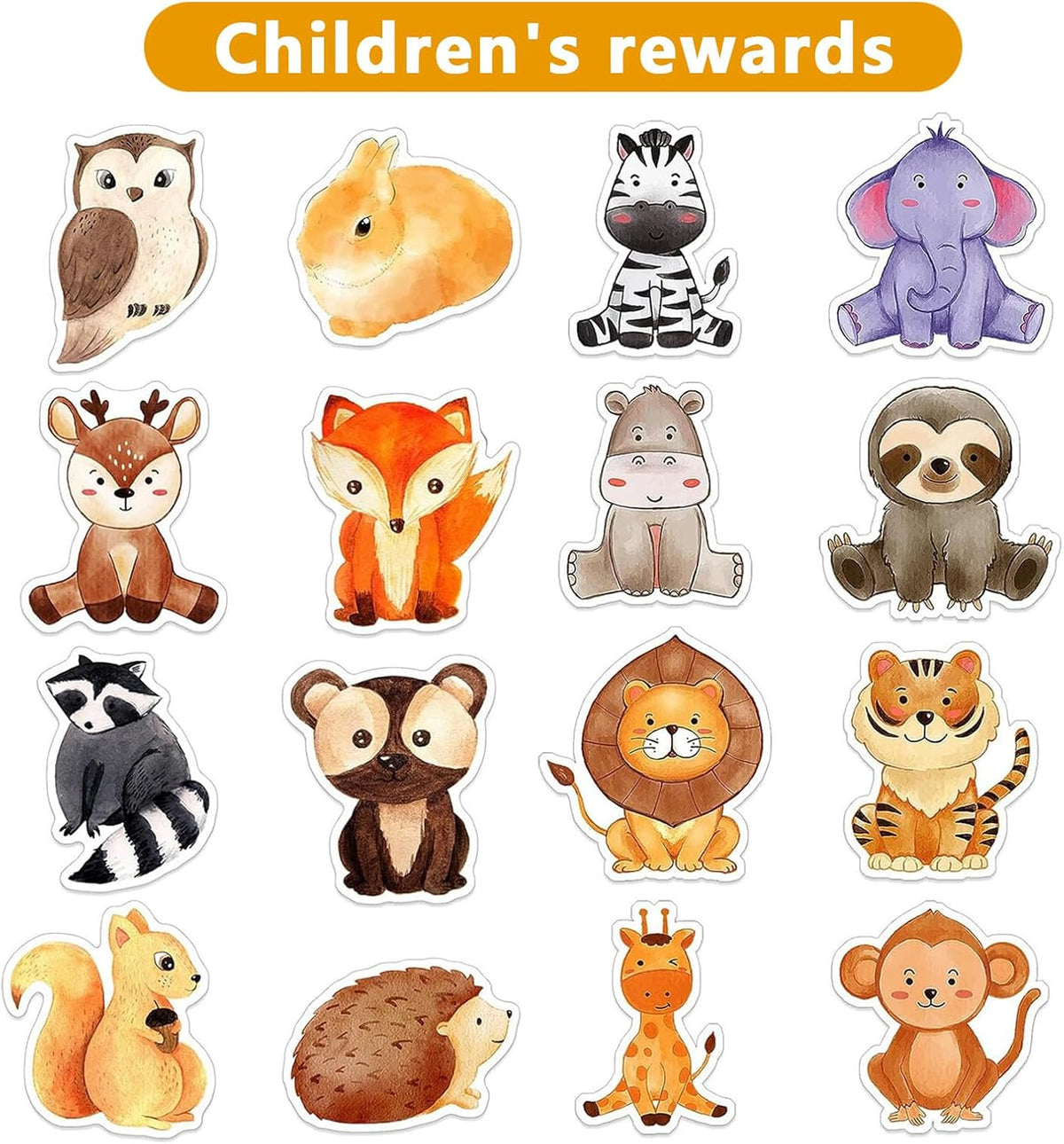 1000 PCS Forest Animal Stickers for Kids,1 Inch Reward Sticker in 16 Patterns,Teacher Supplies for Classroom,Incentive Stickers Bulk for Kid,2 Rolls Motivational Sticker for Kids (Forest Animal)