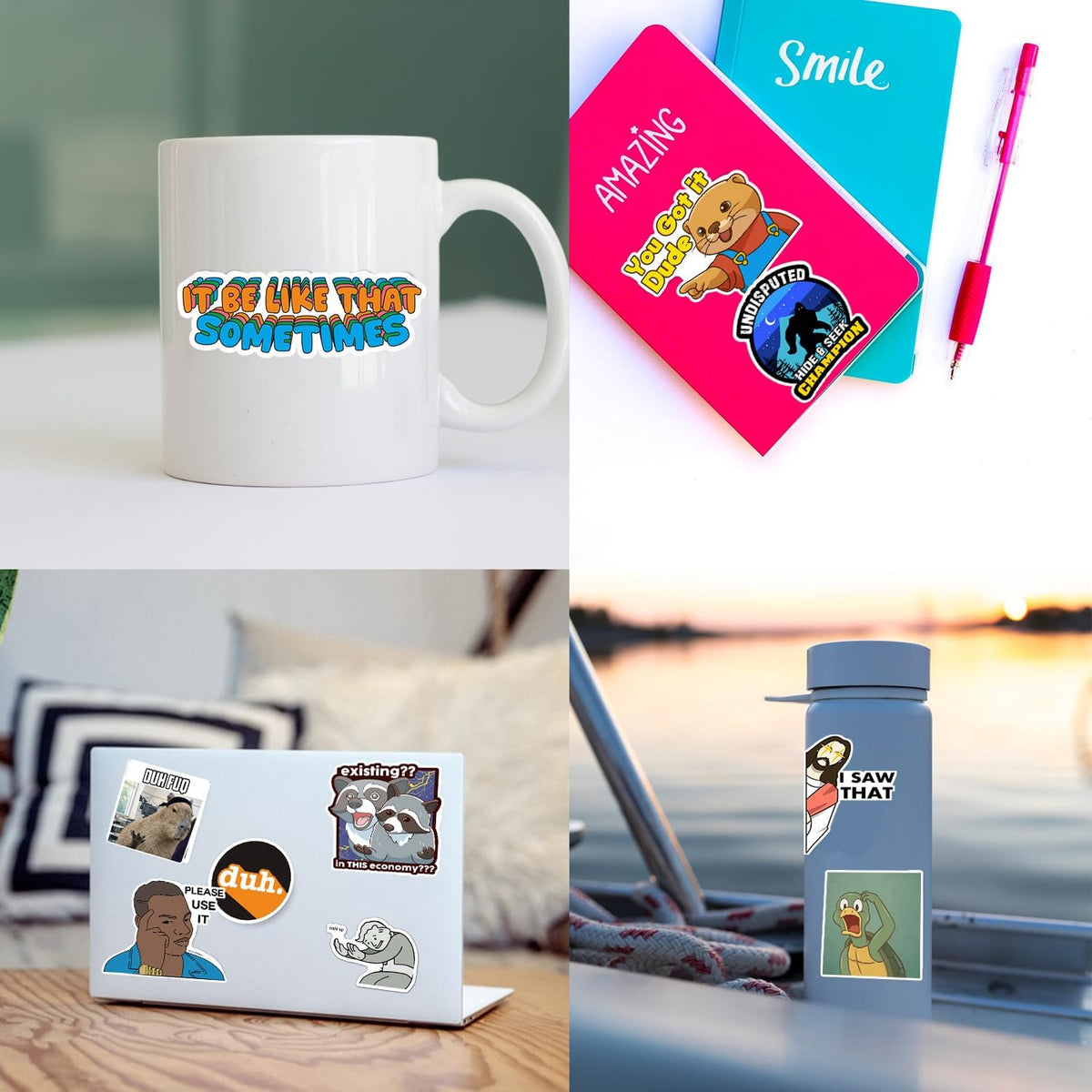 306pcs Funny Meme Vinyl Stickers Pack, Large Bulk Sticker for Laptop, Phone, Water Bottles, Computer Cars... Vine Sticker Decal DIY Décor for Bumper Accesory
