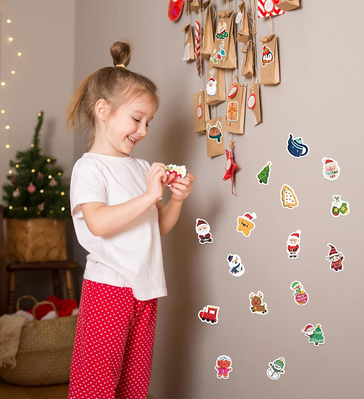 Stocking Stuffers for Kids, 100PCS Christmas Stickers, Xmas Games Crafts
