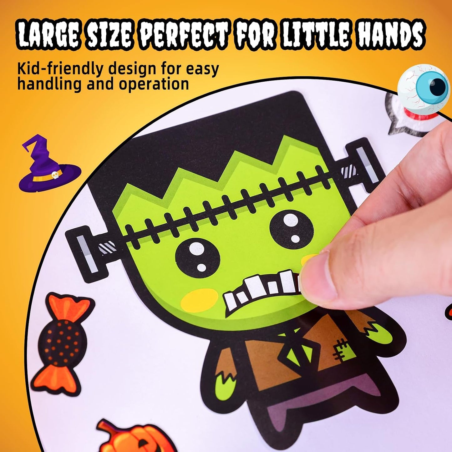 Max Fun 48 Sheets Halloween Stickers for Kids Bulk Cute Holiday Stickers Funny DIY Crafts Activities Party Favors Game Gifts for Boys Girls