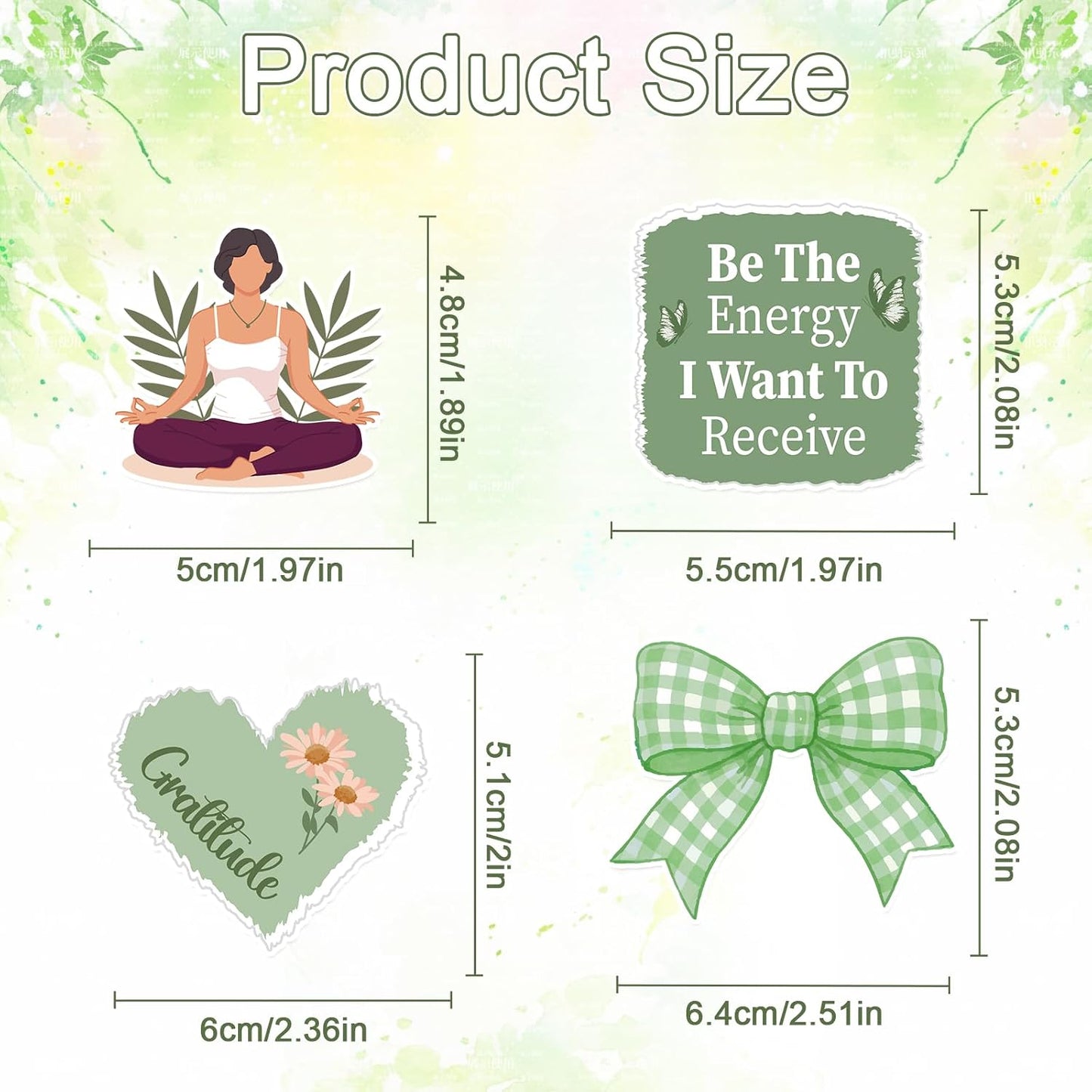50 Pcs Vision Board Stickers for Women, Positive Affirmation Stickers for Vision Board Supplies Kit, Inspirational Quote Journey Decal Sticker for Adults Teens Planner Accessories (Green)