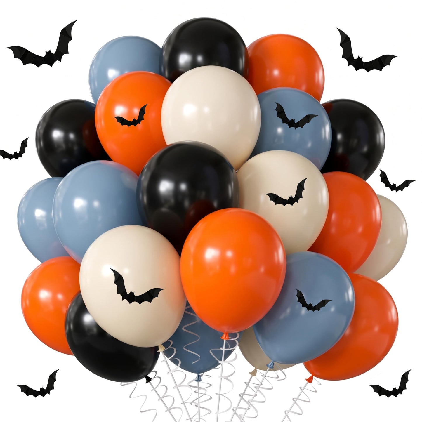 Halloween Balloons Pink Orange Black Ghost 3D Bat Stickers Boo Party Decor
