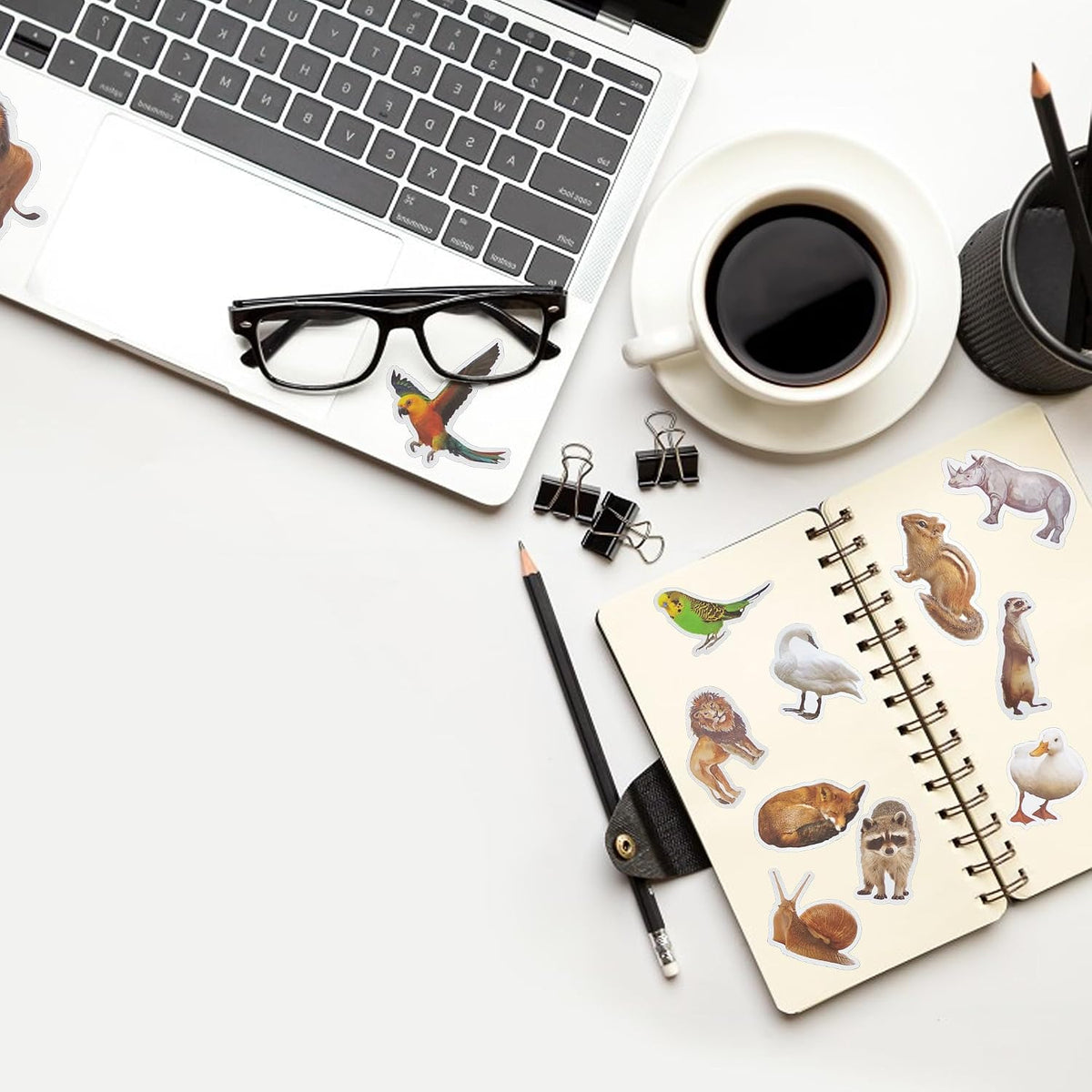 100 PCS Jungle Animal Stickers Safari Zoo Animal Wild One Stickers for Laptop Water Bottle Computer Refrigerator Luggage Phone Case Bicycle Teens (Jungle Animal)