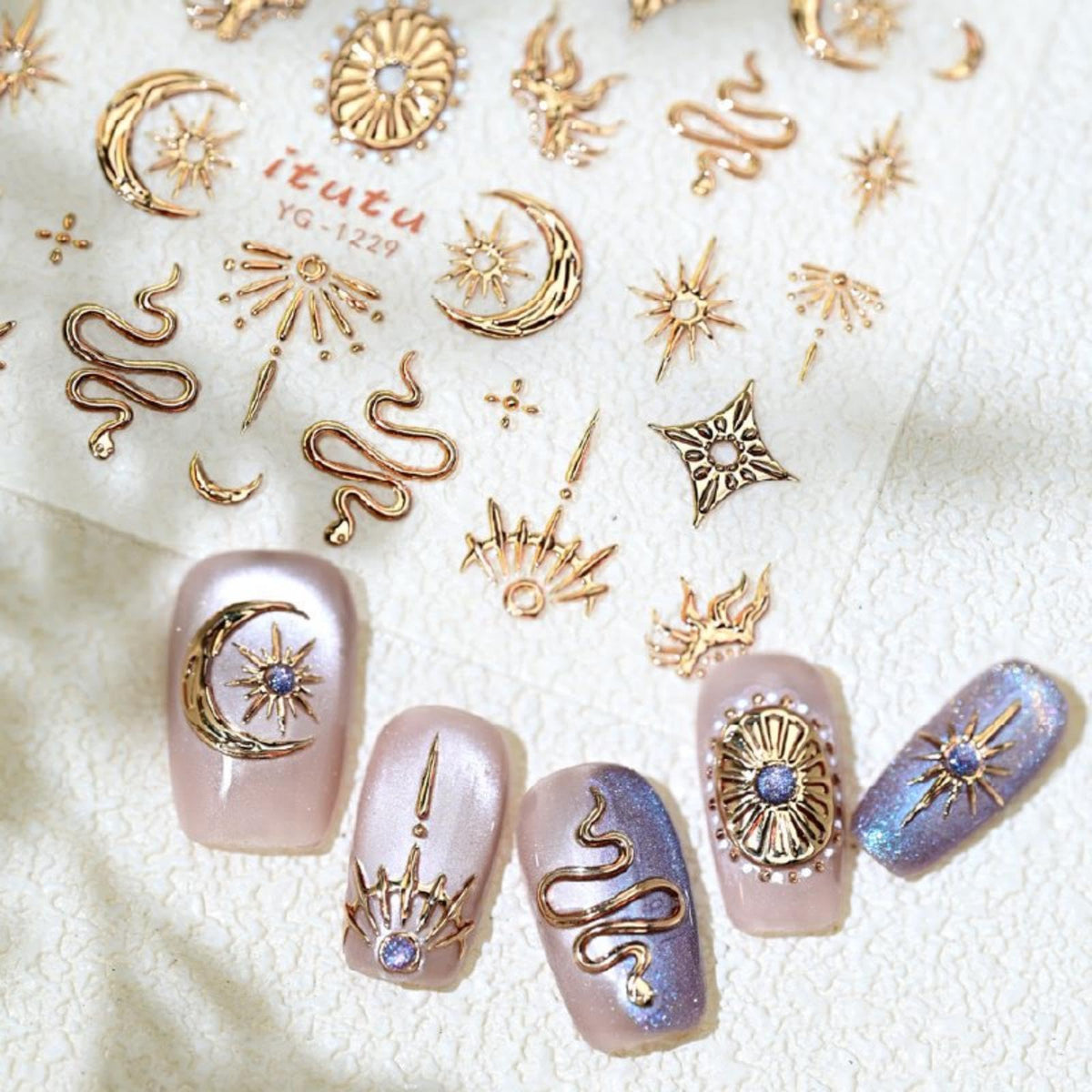 Maple Nail Stickers Leaf Mushroom Nail Decals 3D Self-Adhesive Boots Envelope Nails Designs 5D Embossed Animals Plants Insects Nails Supplies for Women Holiday DIY Manicure 1 Sheet