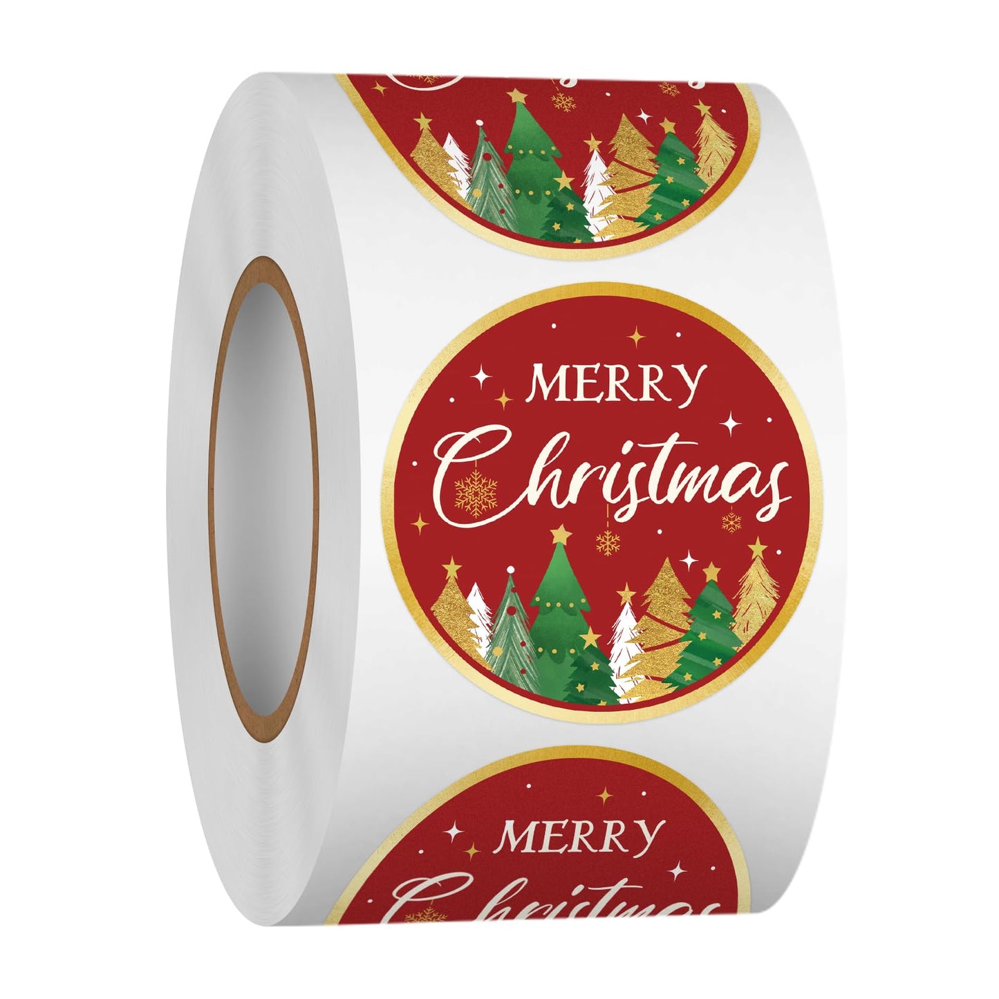 Heyfibro 500 Pcs 1.5 Inch Happy Holidays Stickers Christmas Sticker Roll for Envelopes,Gift Packing,Cards,Party Supplies (Snowflake)
