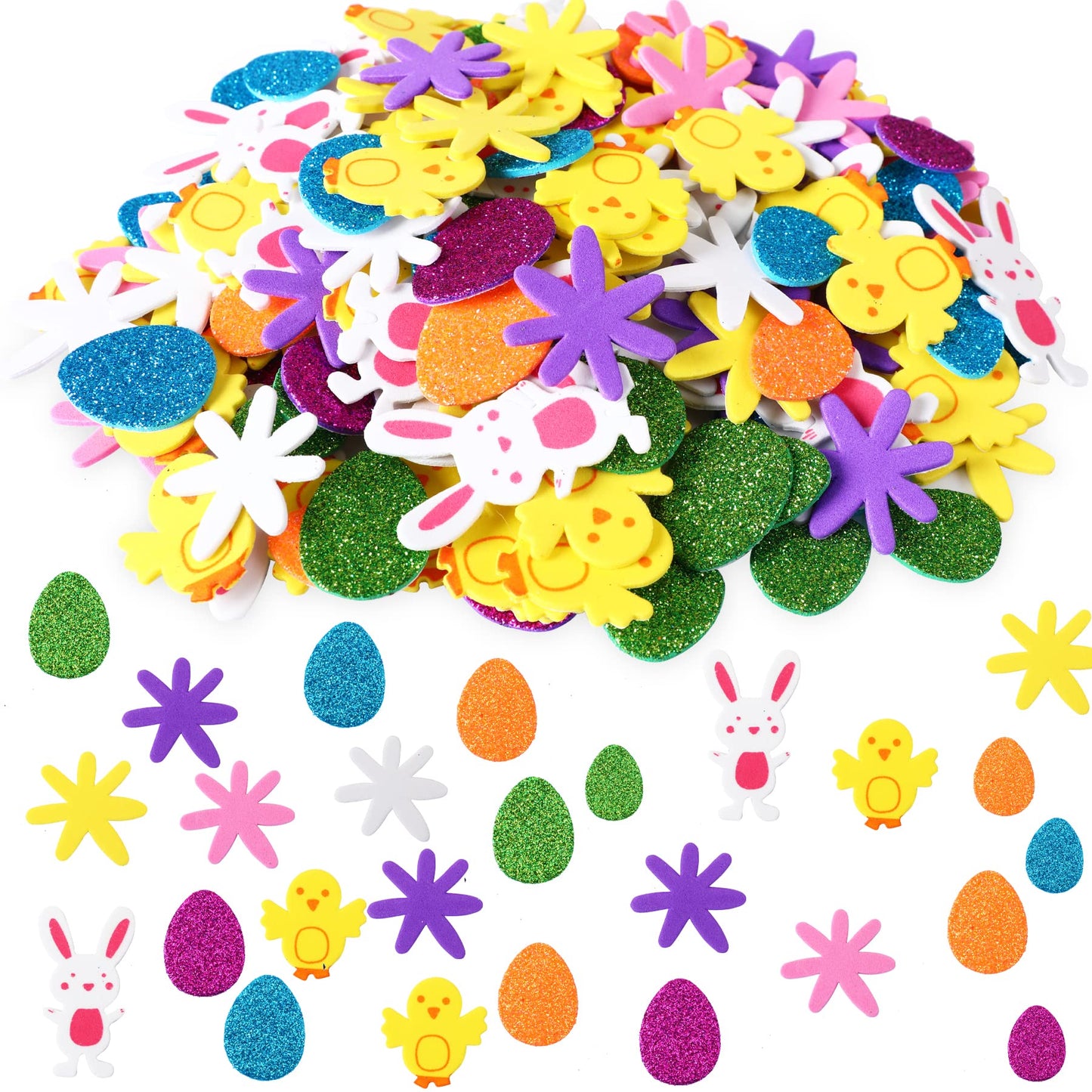 JULBEAR 300Pcs Fall Leaf Foam Stickers for Kids Autumn Thanksgiving Crafts