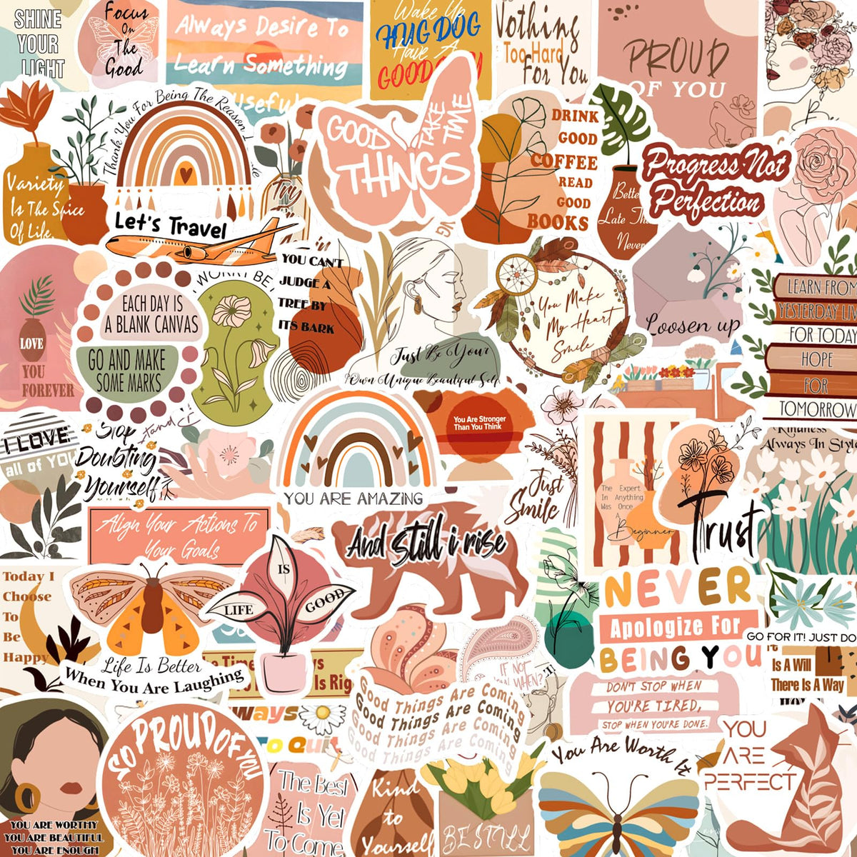 300PCS Motivational Inspirational Quote Stickers for Adults Teens Students