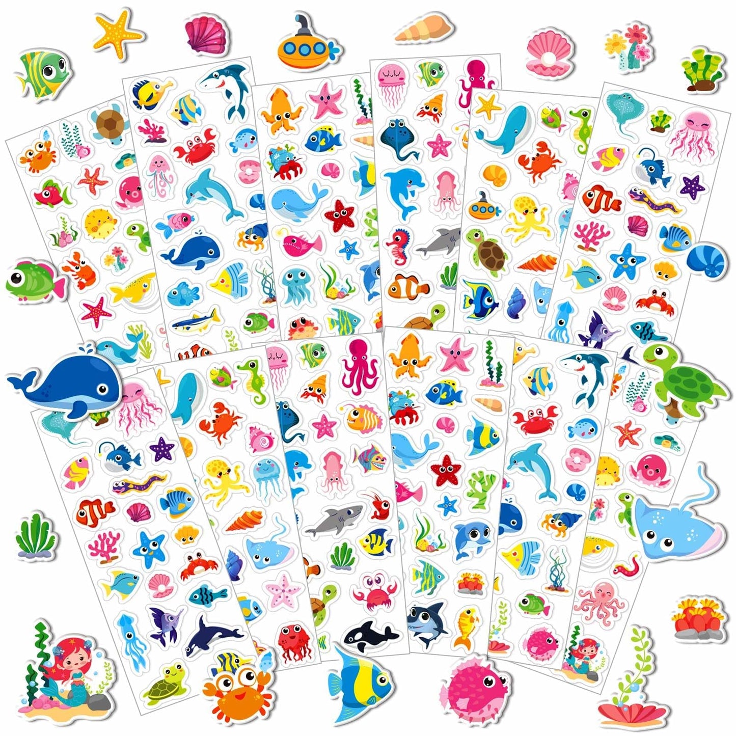 UPINS 12 Sheets Christmas Holiday Stickers 3D Puffy Foam Decals