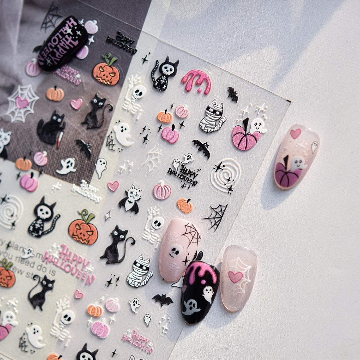 Maple Nail Stickers Leaf Mushroom Nail Decals 3D Self-Adhesive Boots Envelope Nails Designs 5D Embossed Animals Plants Insects Nails Supplies for Women Holiday DIY Manicure 1 Sheet
