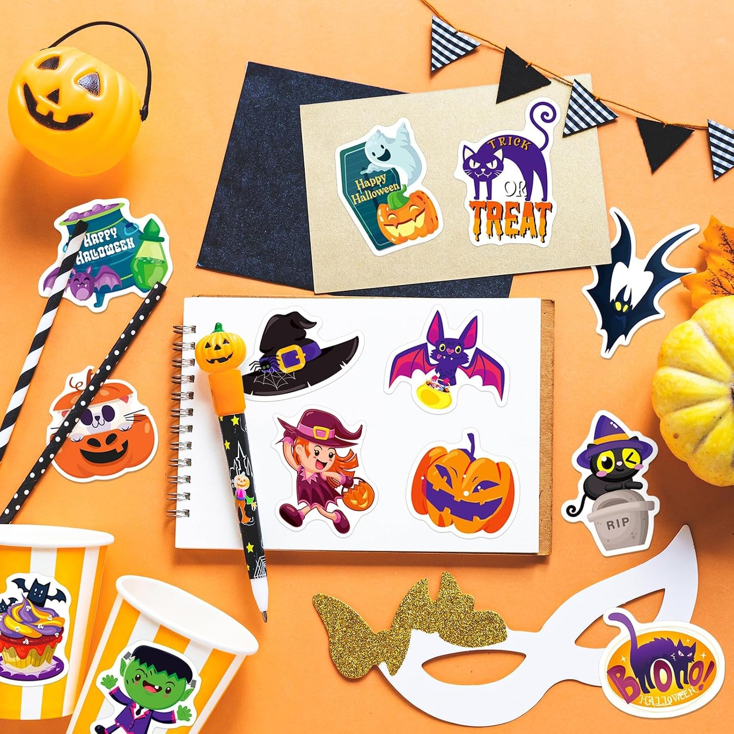 300PCS Halloween Stickers for Kids, Vinyl Holiday Decals