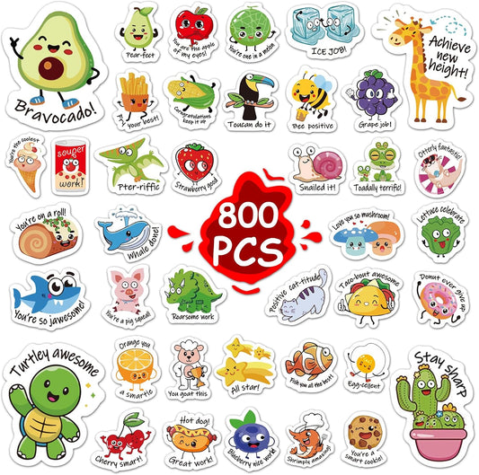 Wakawaga 800pcsTeacher Classroom Motivational Stickers for Kids Students