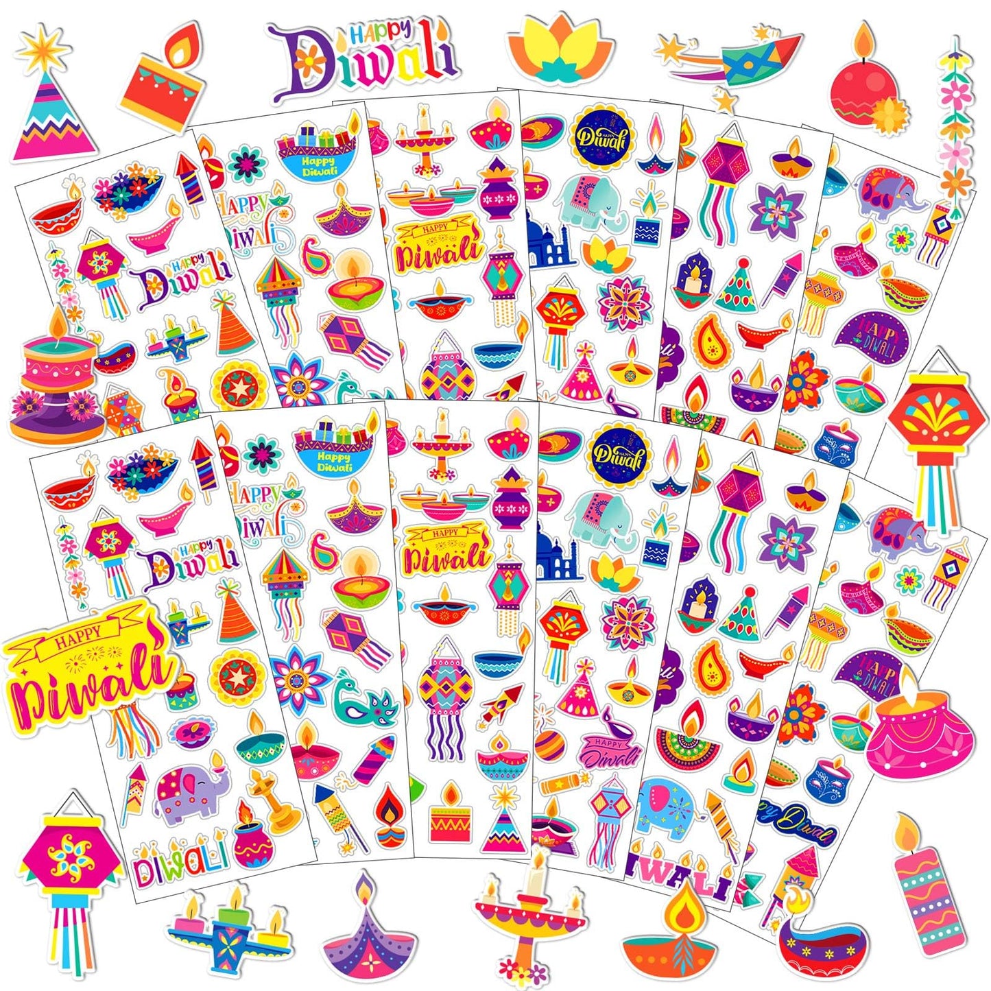 UPINS 12 Sheets Christmas Holiday Stickers 3D Puffy Foam Decals